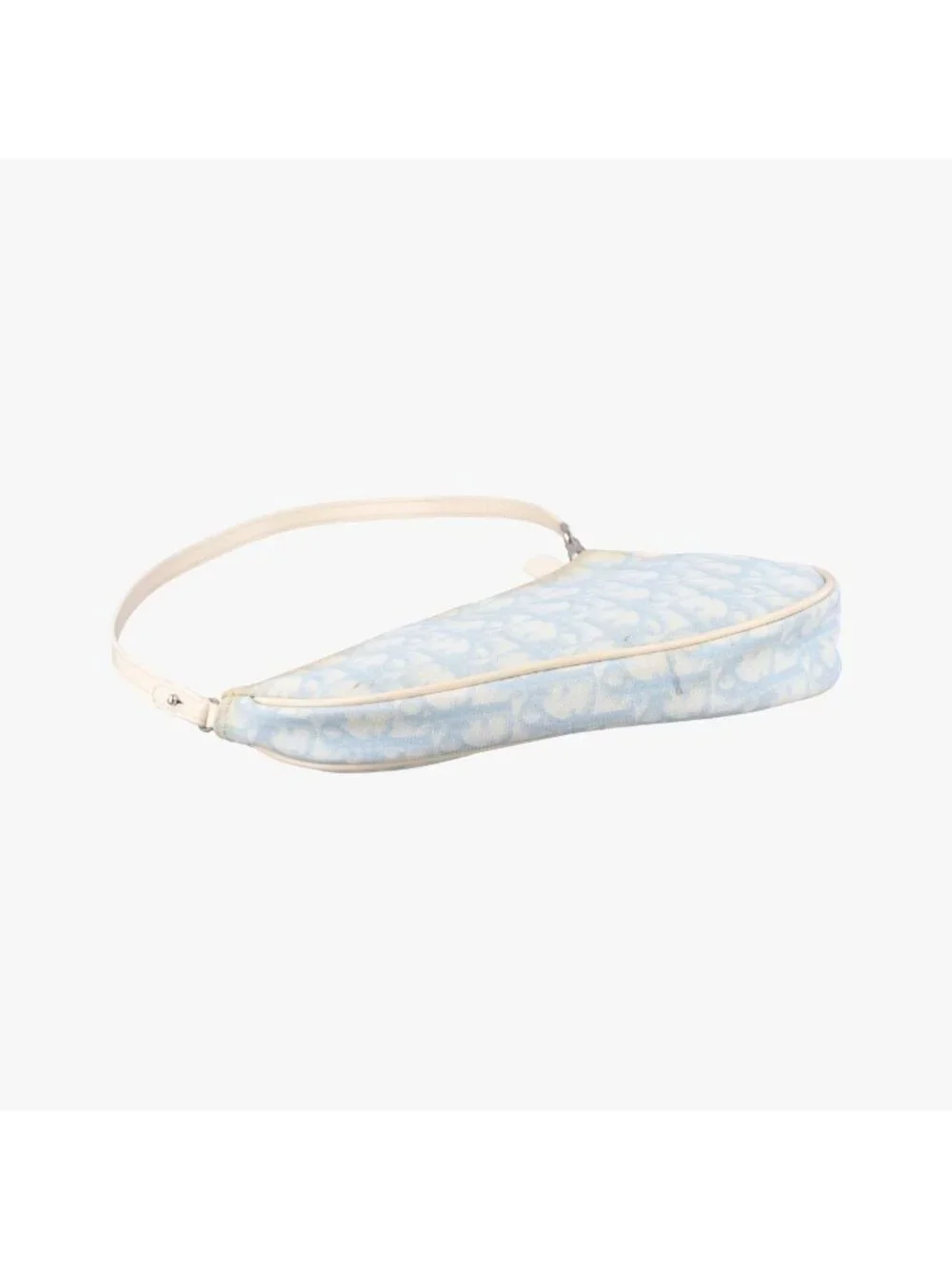 Dior Saddle Blue Canvas Leather Shoulder Bag